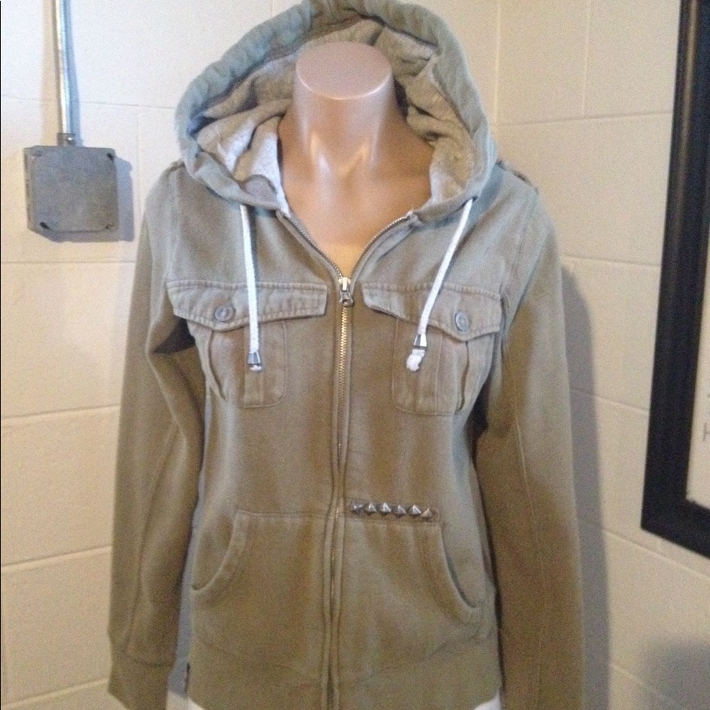 NWOT- Volcom Rollcall Zip-up Tie around Jr W Hoodie